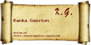 Kanka Gaszton névjegykártya